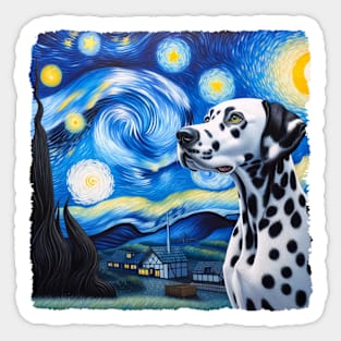 Starry Dalmatian Dog Portrait - Pet Portrait Sticker